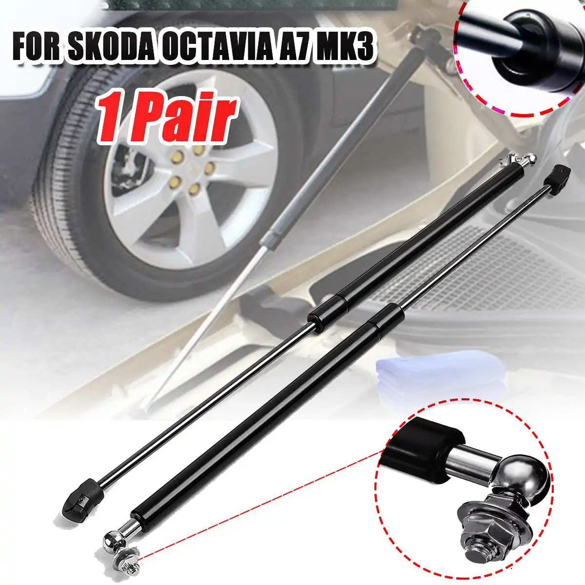 

2pcs Car Refit Bonnet Hood Gas Shock Lift Strut Bars Support Rod For Skoda Octavia A7 MK3 2012-2020