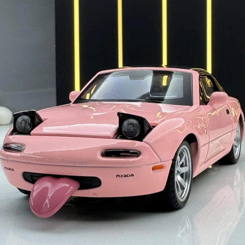 Mazda MX5 милая девушка сердце розовый кабриолет модель автомобиля из сплава 1:32 с