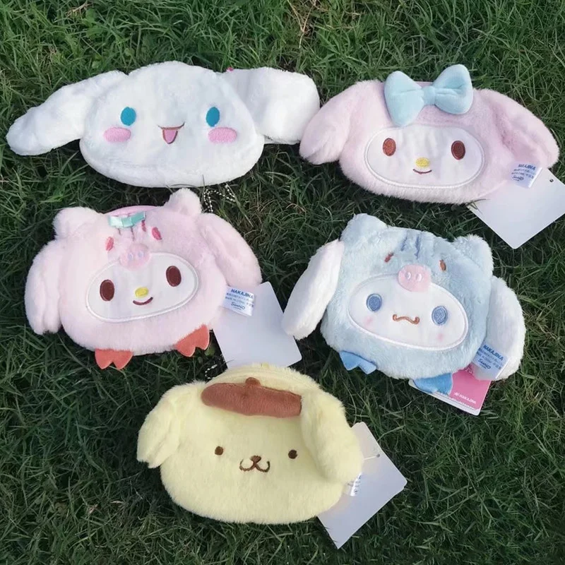 

Kawaii Sanrio аниме серия Kuromi Melody Cinnamorol плюшевый кошелек портативный Помада ключ наушники кабели Органайзер