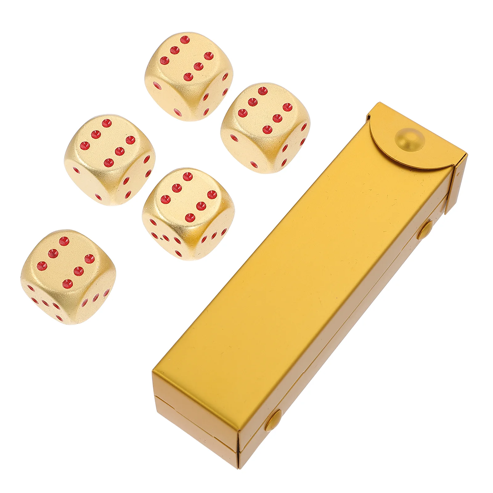 

1 Box Portable Metal Game Dice Set Fun Aluminum Alloy Party Dice (Golden)