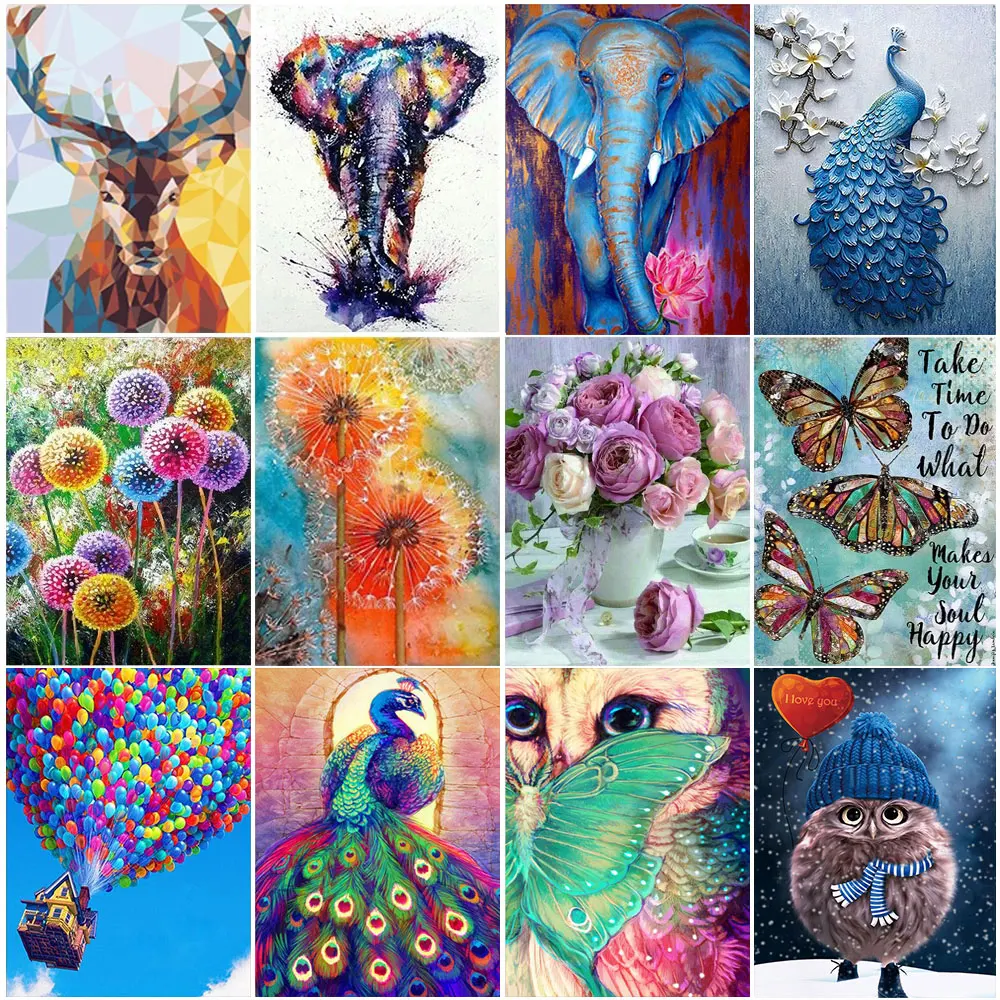 

Набор для алмазной живописи 5D, павлин, слон, животное, мозаика «сделай сам», Одуванчик, алмазная вышивка