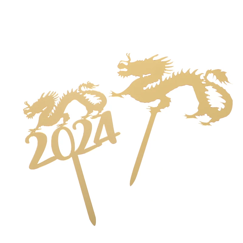 

1pc 2024 New Year Dragon Cake ToppersFavors Festival Party Cupcake Decorations Gift