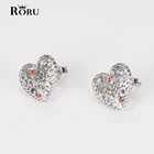 Женские серьги-гвоздики из серебра 925 пробы, с цирконом