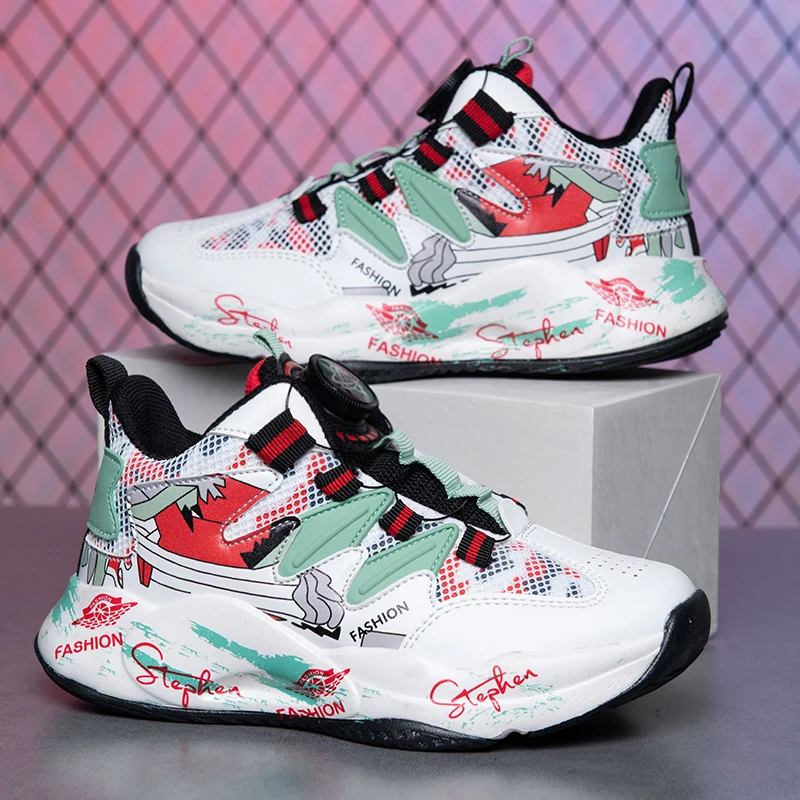 

Детская спортивная обувь, Баскетбольная обувь для мальчиков, уличная Нескользящая износостойкая спортивная обувь, дышащая Студенческая Повседневная обувь