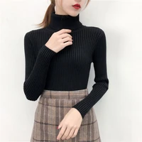 2021 women slim sweaters casual solid turtleneck female pullover full sleeve warm soft spring autumn winter knitted cotton