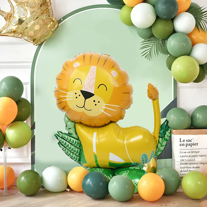

4D Big Animal Foil Balloons Lion Rainbow Dinosaur Shape Birthday Helium Balloon Air Globos For Kids Birthday Party Gift Toys