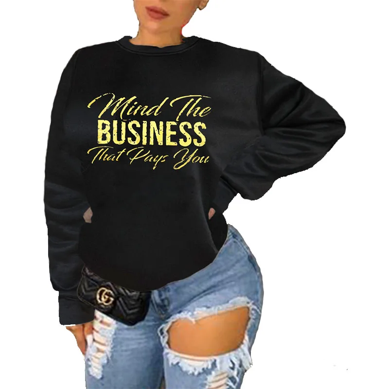 

Autumn 2021 Women's Printed Long-sleeved Hoodi O-Neck Casual Large Size Loose Sweatshir Ladies Fashion Plus Size Graphics Tops