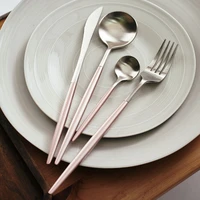 wedding matte black cutlery set classic designer kitchen luxury fork spoons cooking dessert camping talheres tableware oa50ds