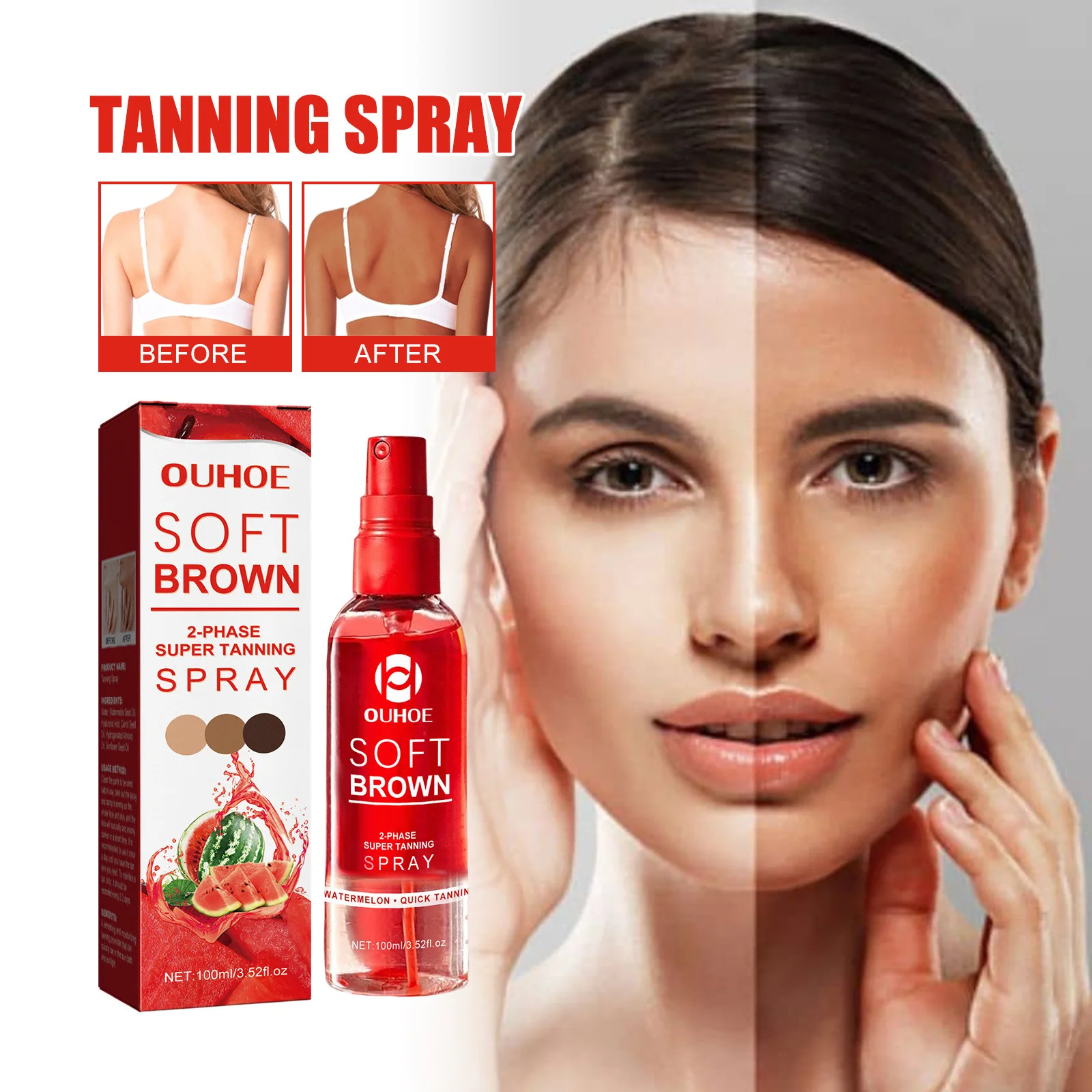 

Tanning Aid Spray Outdoor Tanning Sunless Moisturizing Beauty Self Tanning Bronzing Skin Tanning Aid Spray 100ml