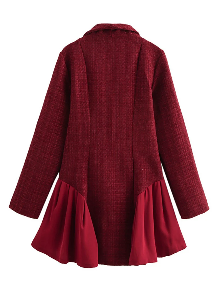 LANMREM 2025 весенний модный блейзер для женщин с лацканами в стиле пэчворк