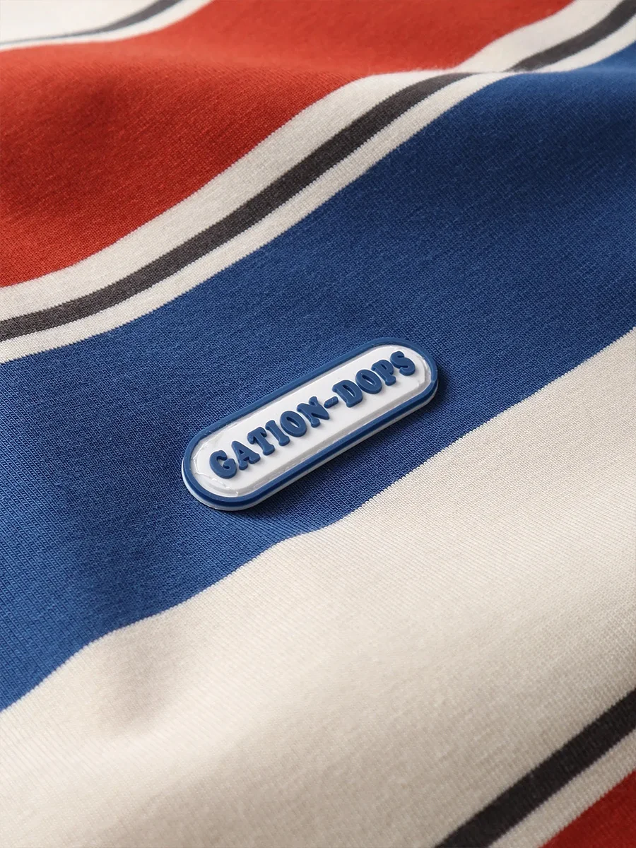 Полосатая Футболка Унисекс Y2K Контрастных Цветов С Коротким Рукавом