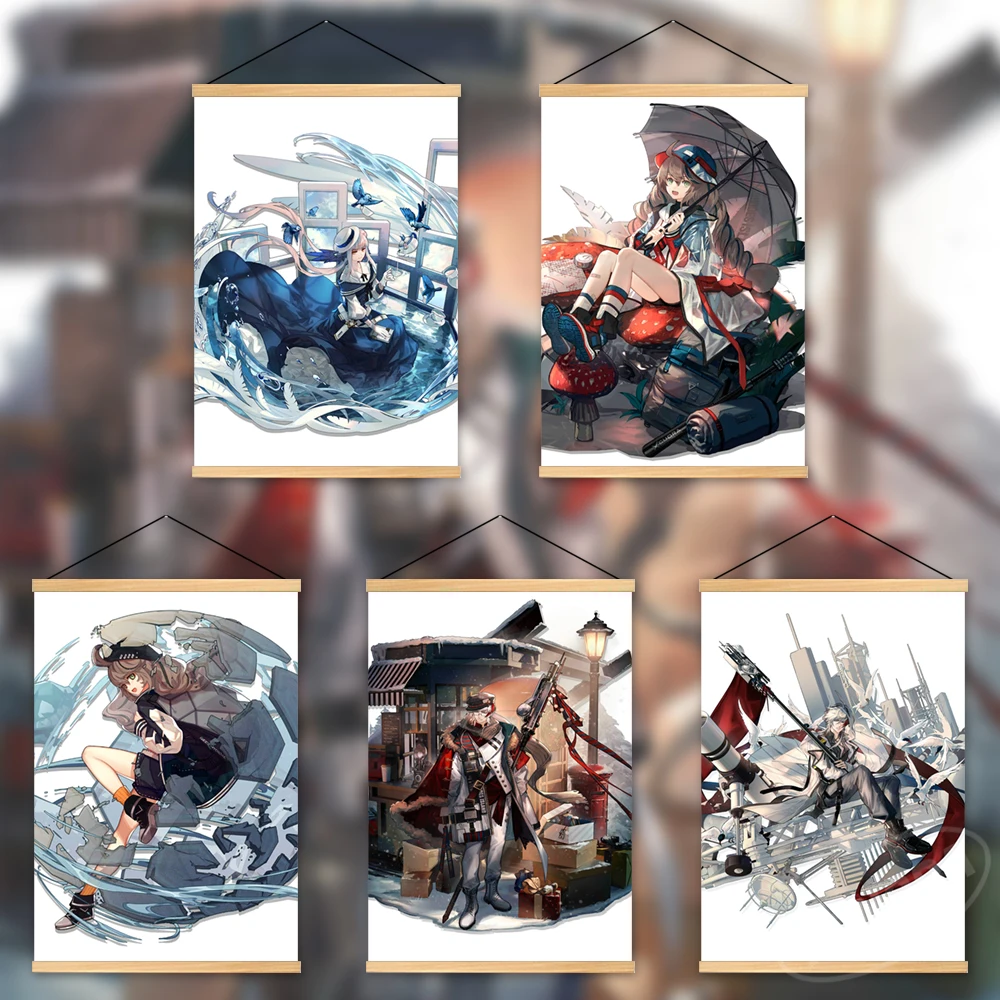 

Home Decor Wooden Arknights Hanging Painting Anime Canvas Heavyrain Prints Poster Platinum Modular Specter Wall Artwork Pictures