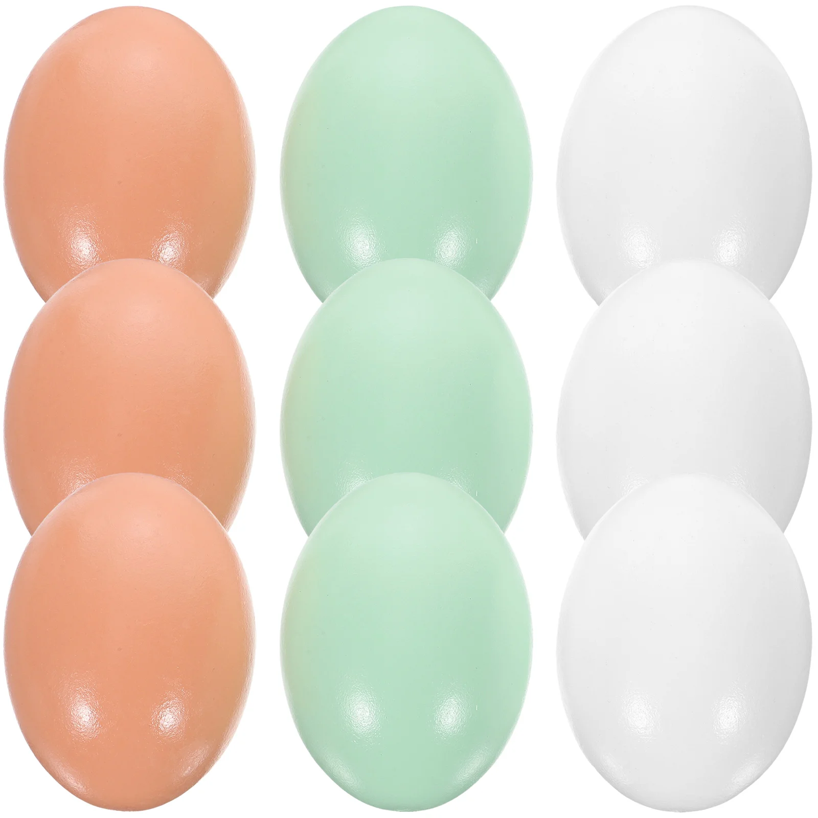 

9 Pcs Wooden Imitation Eggs Creative Easter Kids Toy Decorations Party Simulation Child Desk Top