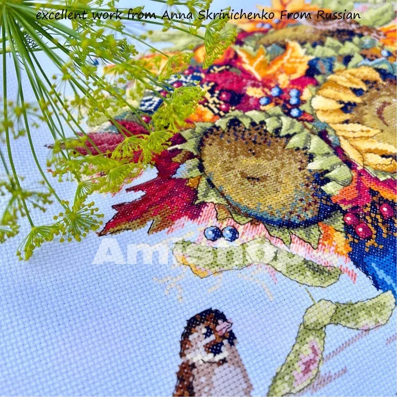 Amishop высококачественный милый набор для вышивки крестом ваза букета