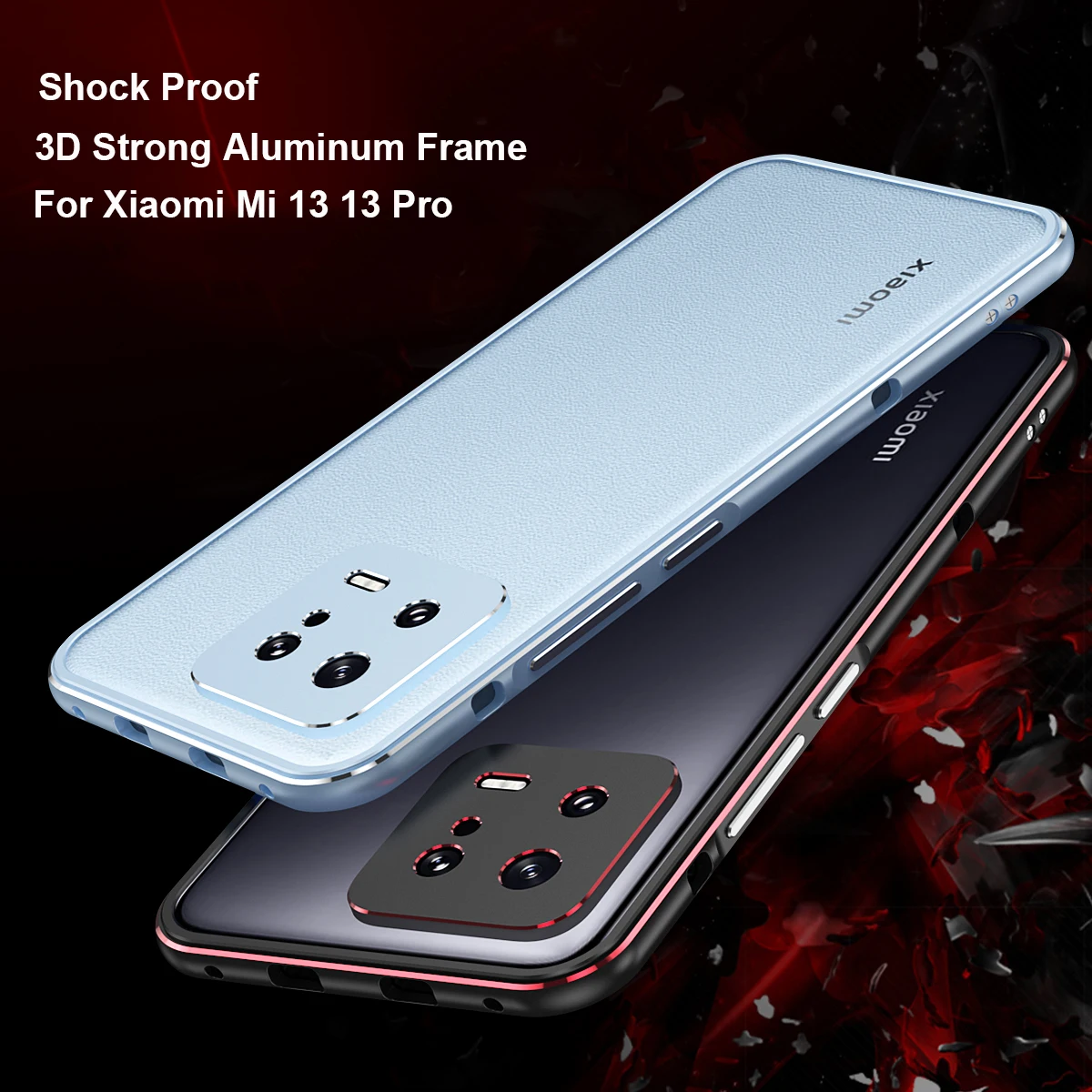 

3D Strong Metal Bumper For Xiaomi 13 Pro 12 11 Mi Redmi K60 Note 12 Aluminum Frame Shockproof Camera Protector Phone Cover