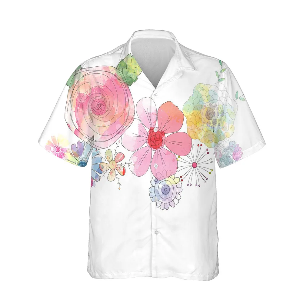 Jumeast 3D Aesthetic Hawaiian Men's Short Sleeve Shirt Clothing Summer Loose Comfortable Casual Blouse Top Fashion Man Clothes