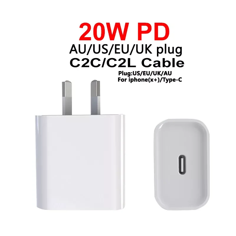 

2021 Fast Charging 20W USB-C Type-C Cable Charger Adapter Wall Plug for iPhone 12 Pro Max mini 12Pro 11 Xs se ipad