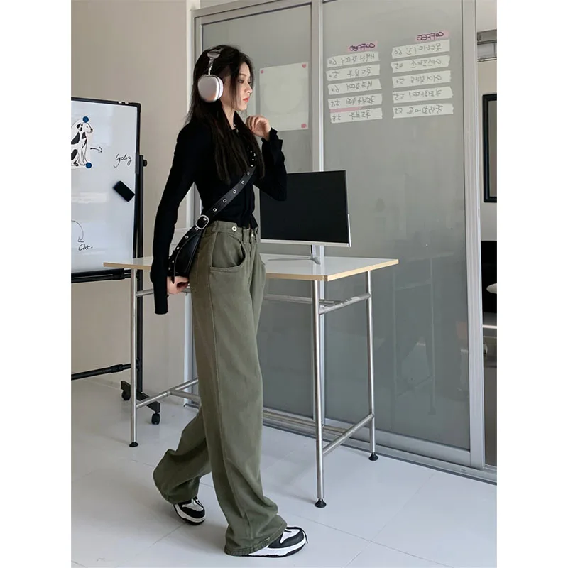 Vintage Jeans Women Spring Summer High Waist Trousers Wide Legged Trousers Y2K Streetwear Korean Style Clothes Women 2023