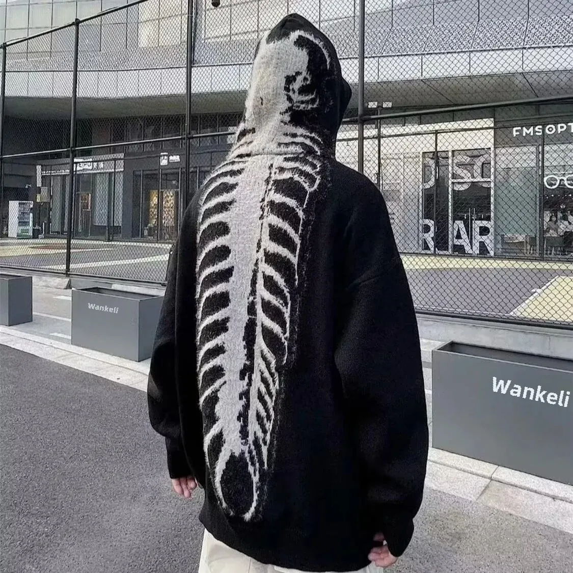 Свитер с капюшоном и рисунком улитки унисекс повседневный вязаный топ модный