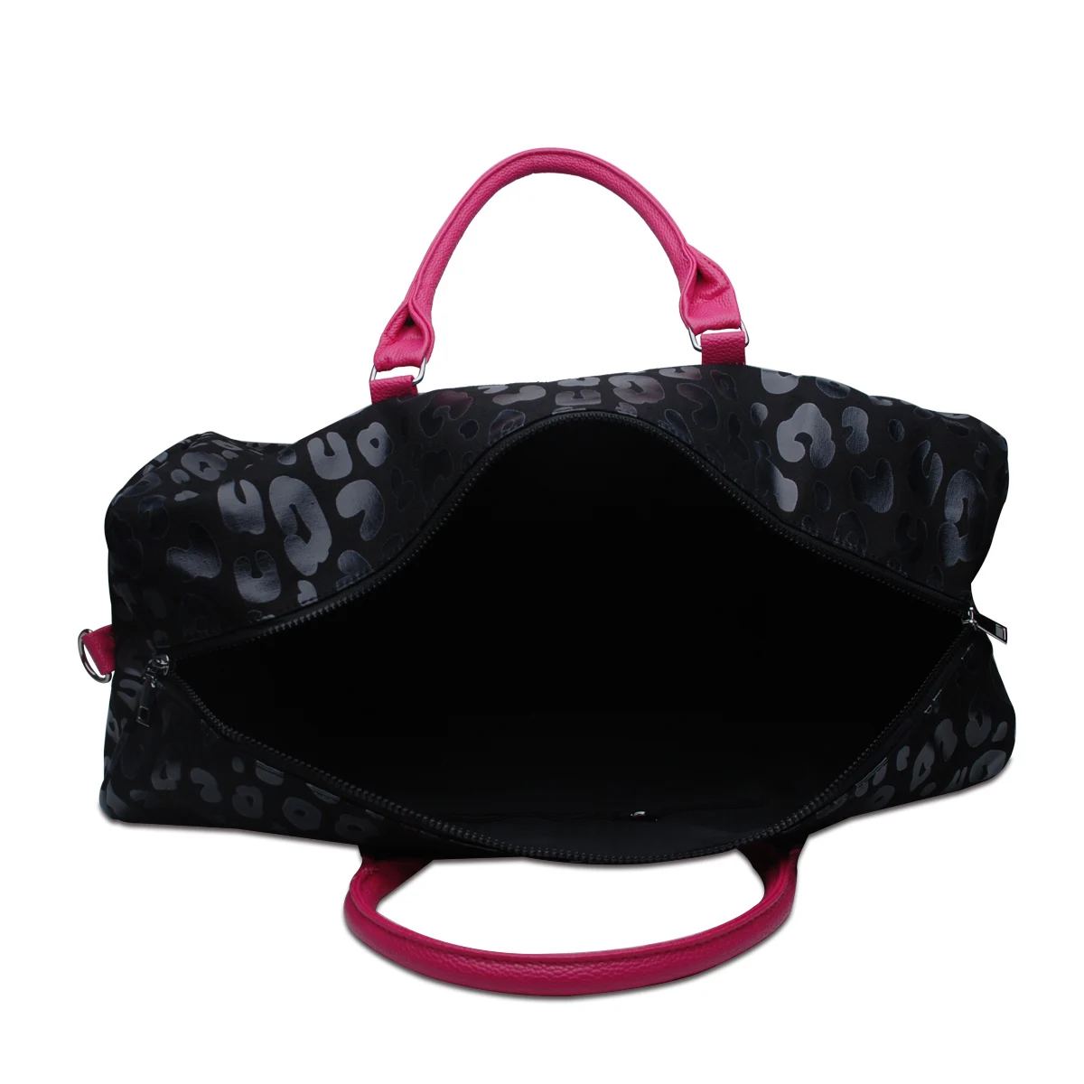 Canvas Black Leopard Duffle Bag Women Casual Travel Beach Tote Large Capacity PU Luggage Weekender Overnight Sports Bag Domil105