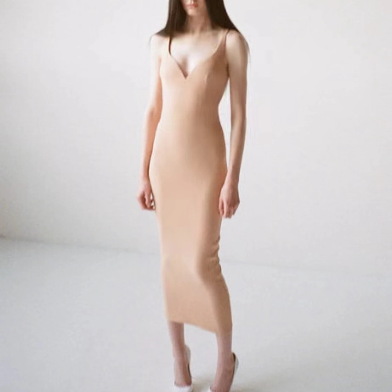 

Women Sexy Skinny Long Dress 2023 New V Neck fashion Sleeveless midi dress