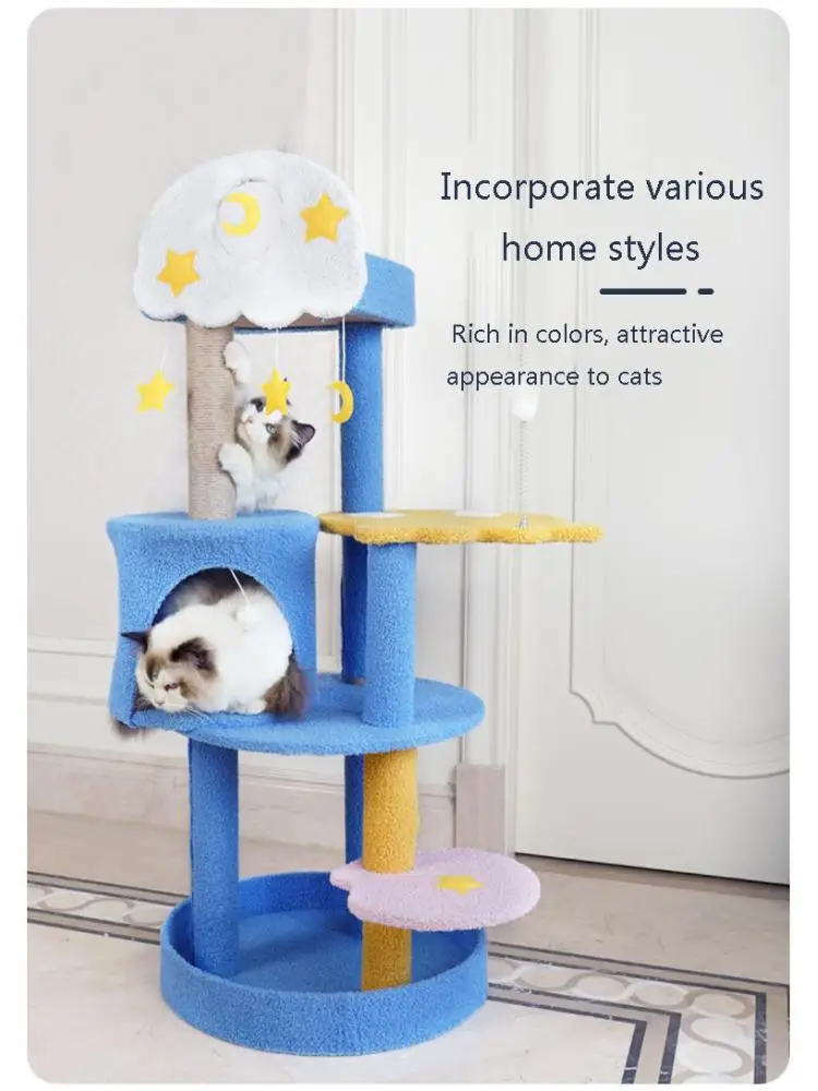 

Marine Series Cat Climbing Frame Sisal Cat Scratching Post Cat Litter Wear-resistant And Scratch-resistant Rest And Play Cat Toy