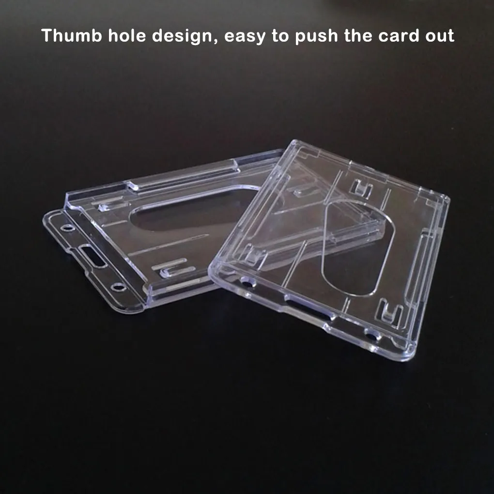 

10Pcs PS Transparent Badge Holder Anti-lost Office Worker ID Card Sleeve