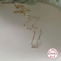 ccfjoyas 925 sterling silver mini love bowknot necklace japanese sweet temperament pendant clavicle chain fine jewelry gift