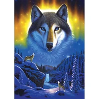 5d diamond painting sky mountain snow wolf full drill by number kits for adults diy diamond set arts craft decorations a0871