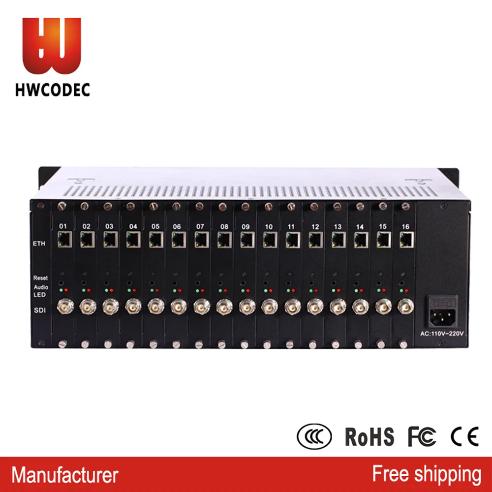 

HWCODEC H6160 16 Channel H.264 Encoder SDI Video Encoder IPTV Encoder Supports RTSP, RTMPS, RTMP For YouTube, Wowza, Twitch