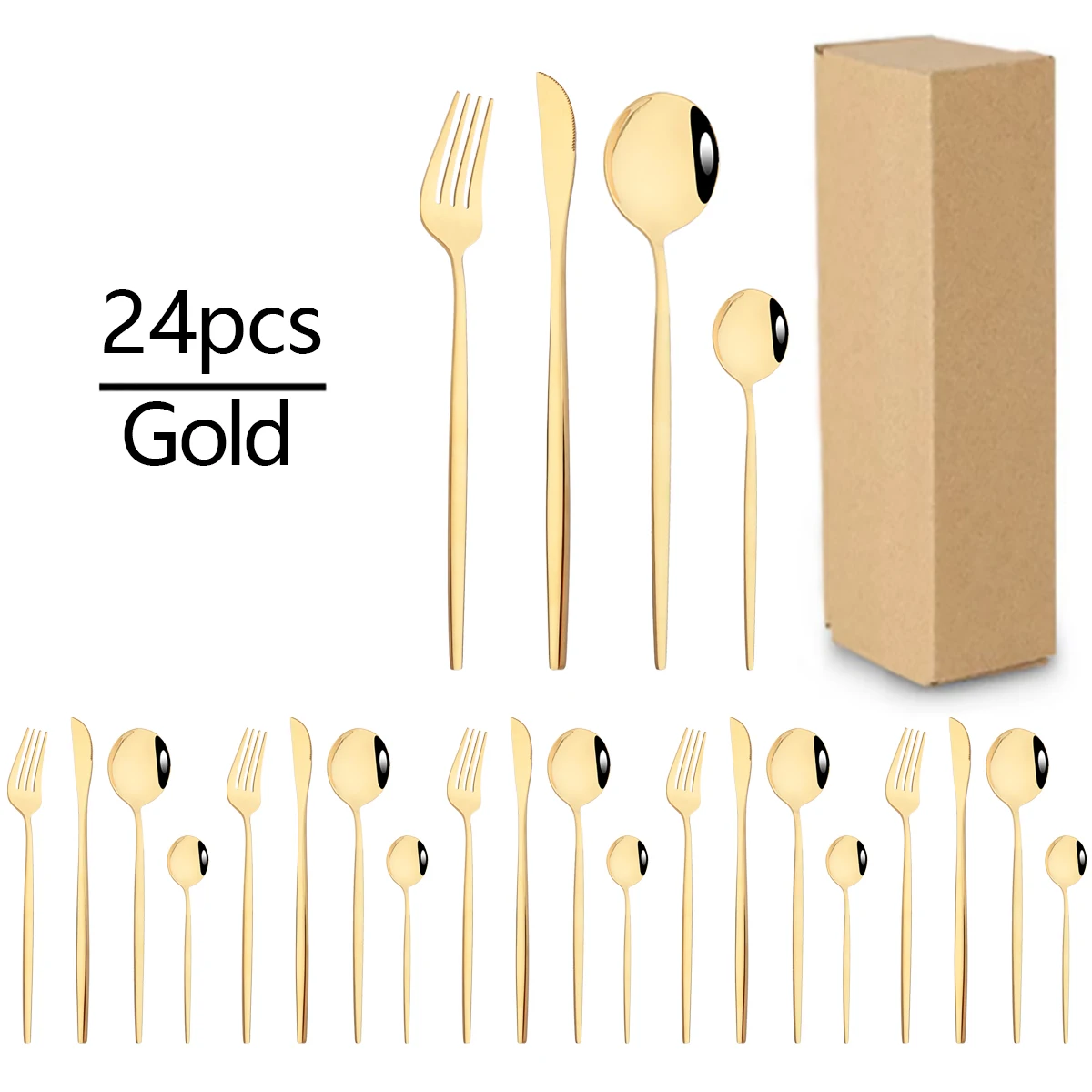 

Набор столовых приборов Zoseil, розовое золото, нержавеющая сталь