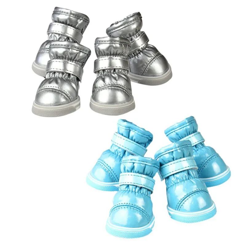

4Pcs/Set Winter Pet Dog Shoes Warm Snow Boots Waterproof Small Dogs Non Slip Casual Shoes for ChiHuaHua Pug Pet Shoes