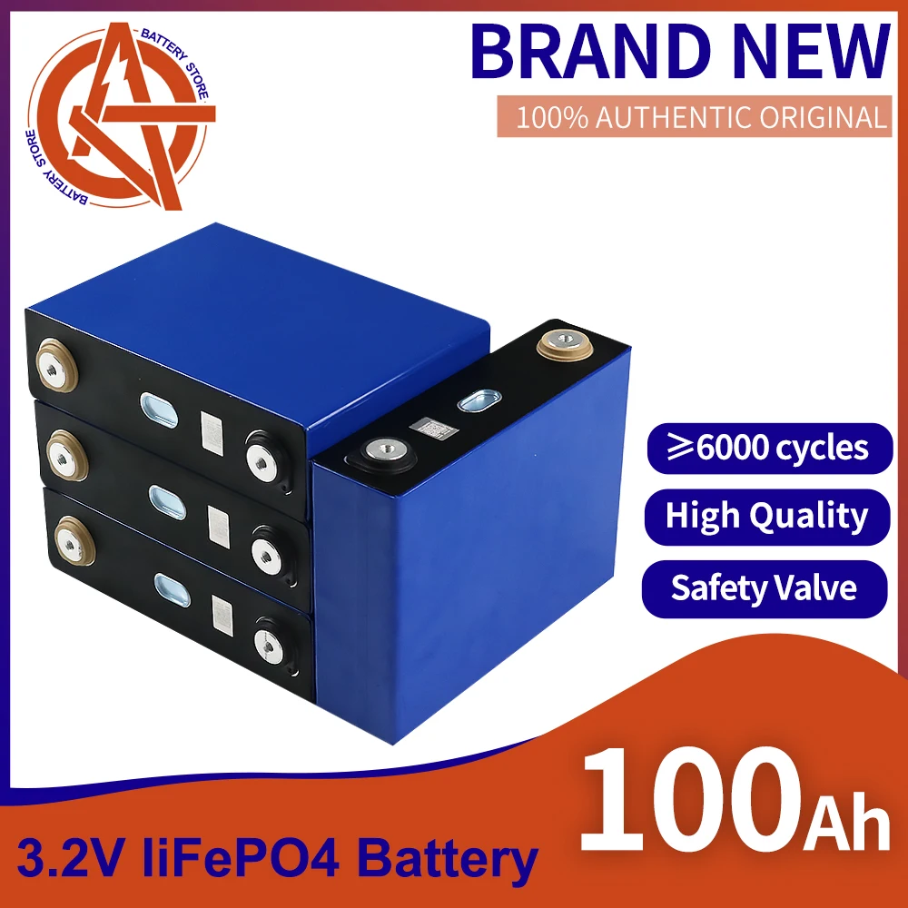 

3.2V 1/4/8/16/32PCS 100AH Lifepo4 Battery New DIY 12V 24V Lithium Iron Phosphate Battery Pack Suitable For RV Electric Golf Cart