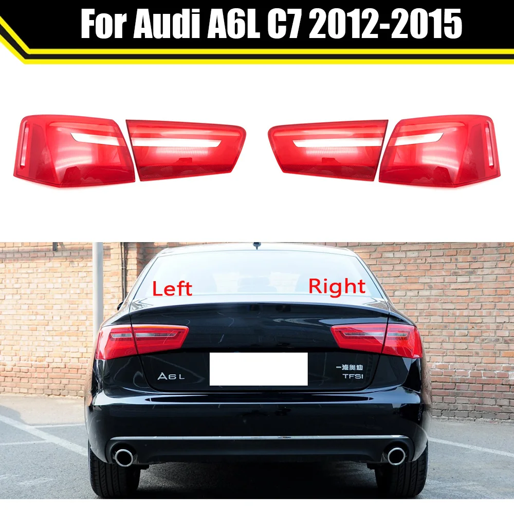 For Audi A6 A6L C7 2012-2015 Car Rear Taillight Shell Brake Lights Shell Replace Auto Rear Shell Cover Mask Lampshade