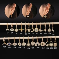 1pc gold stainless steel barbell cz cartilage earring women fashion flower snake helix lobe screw stud earring piercing jewelry