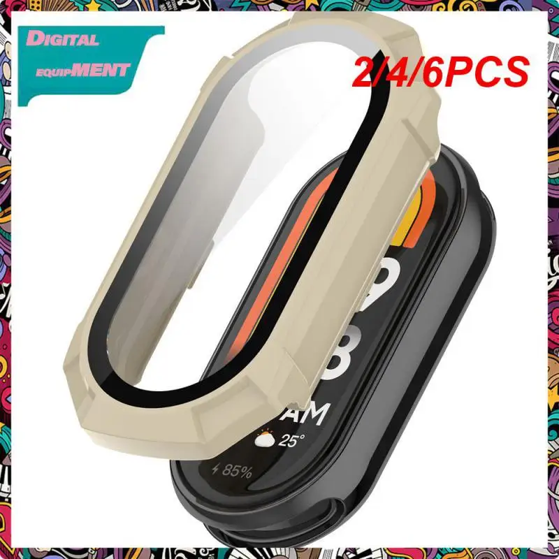 

2/4/6PCS Integrated Case Pc Tempered Film Shell Membrane Integration Protective Shell For Miui Band8 Case Film Tempered Film