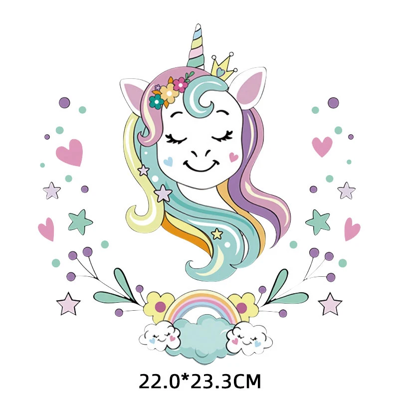 Единорог Патчи для нанесения гладкой термоклейкой на одежду Термотрансферные пластыри на одежде своими руками Детские текстильные наклейки Маленькая пони Аппликация.