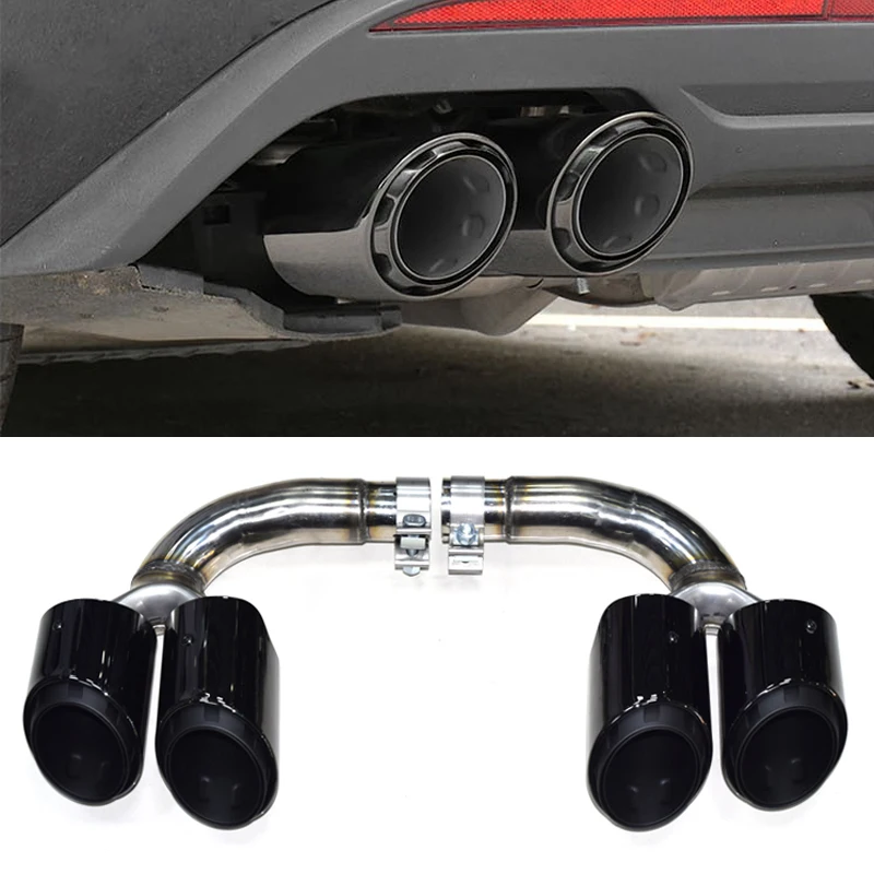 

Car Accessories Exhaust Tip For Volkswagen Touareg 2.0t 3.0t 2019-2020 Black 304 Stainless Steel Muffler tip Car Exhaust pipe
