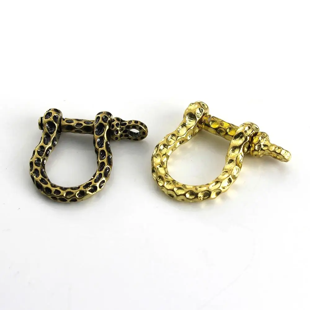 

1pcs Solid Brass D Bow Shackle Key Chain Ring Fob Clip Connecting Hook Leather Craft DIY Accessories