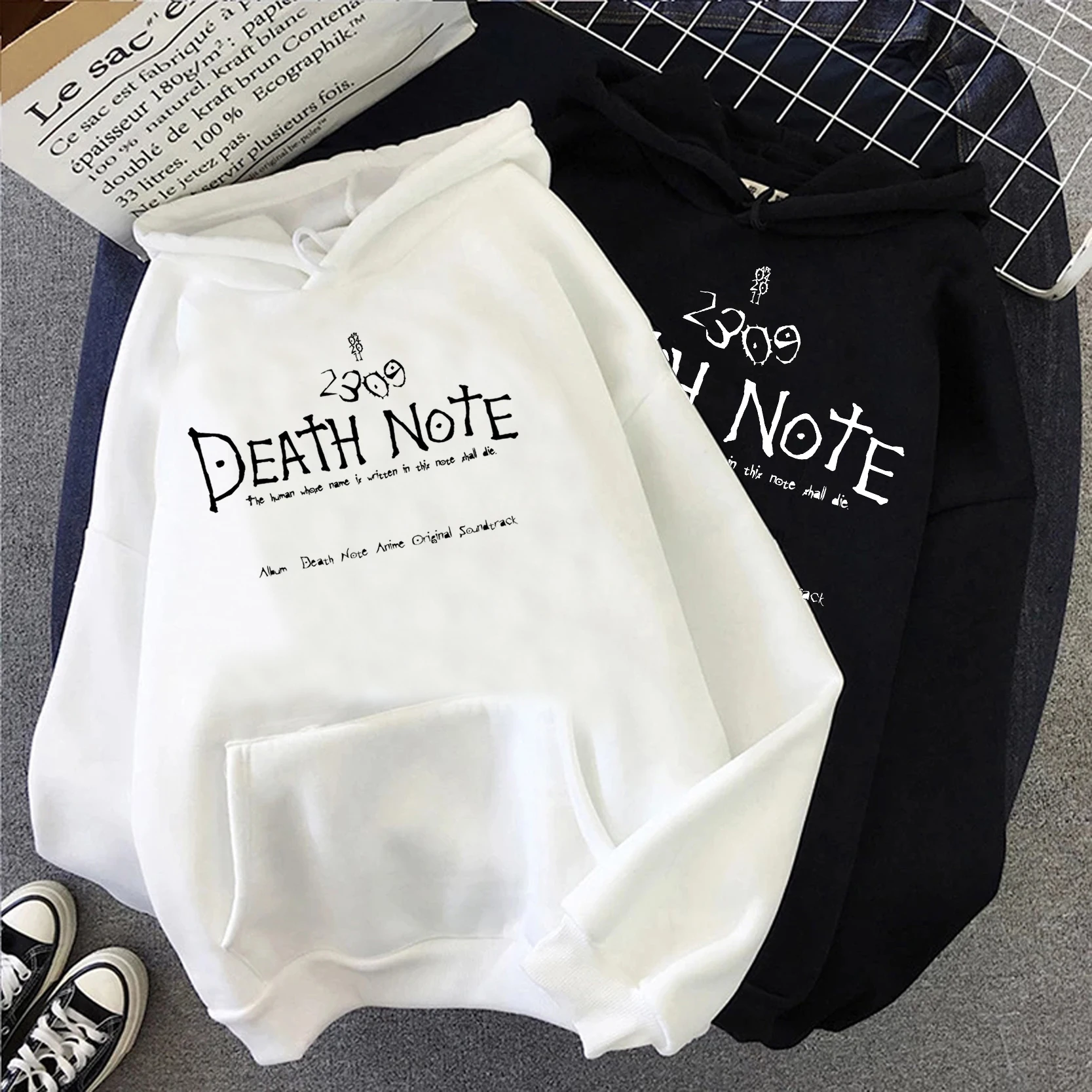 Толстовка мужская с капюшоном из японского аниме коллекции Death Note | Мужская