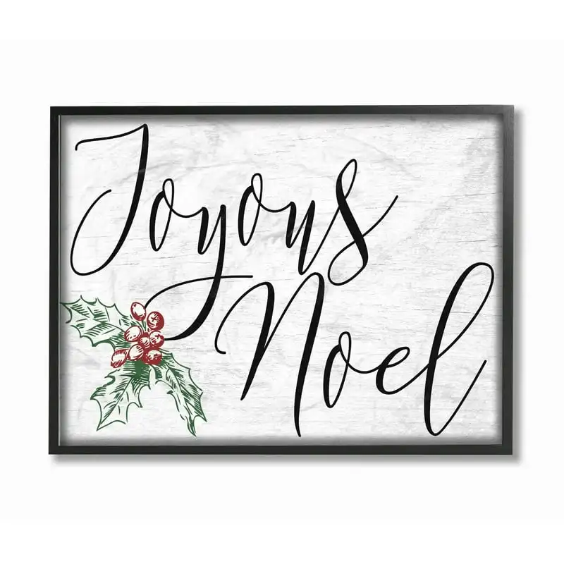 

Stupell Decor Collection Joyous Noel Christmas Framed Giclee Texturized Wall Art