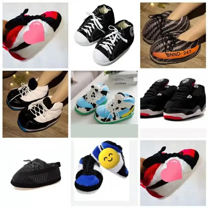 Теплая домашняя плюшевая обувь с милыми мультяшными животными женская/мужская