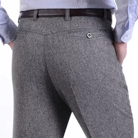 mens trousers thin middle aged casual loose pants for male straight high waist trouser 2022 brand spring and summer