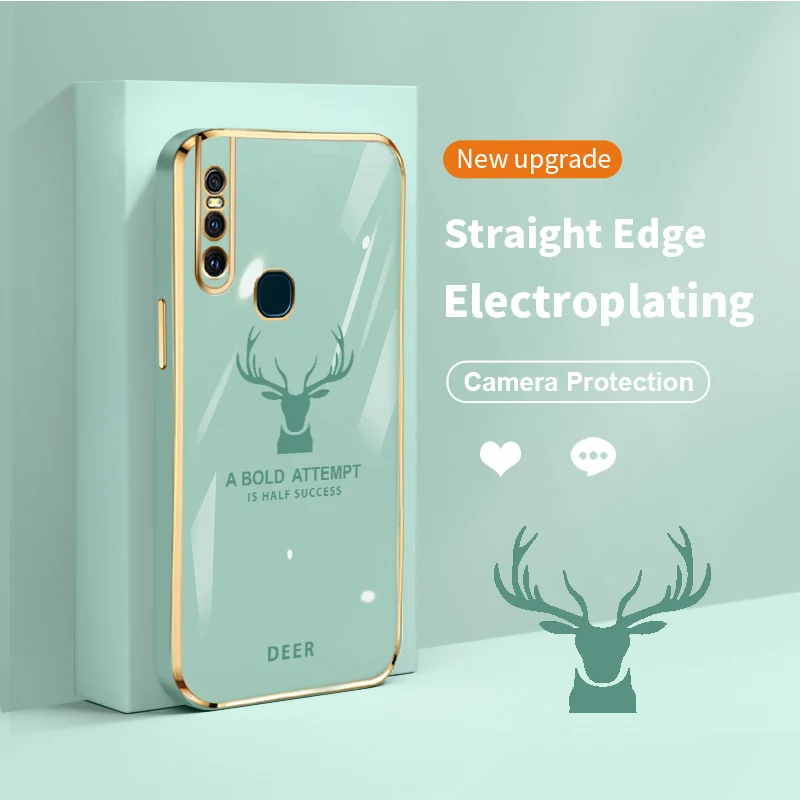 

Deer Electroplating Case for vivoS1 Y7S Z1x iQOO Neo S1 Pro Prime Y9S X50 Lite V17 Russia Y51 Pakistan T1 5G S15E Z1 Pro Z5X