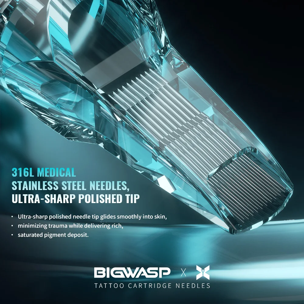 Фото Иглы для татуировок BIGWASP Blue Tattoo Cartridge, 20 шт./упаковка, одноразовые, стерилизованные, безопасные, RL RS RM M1, для тату-машинок, принадлежности для тату-мастеров №4