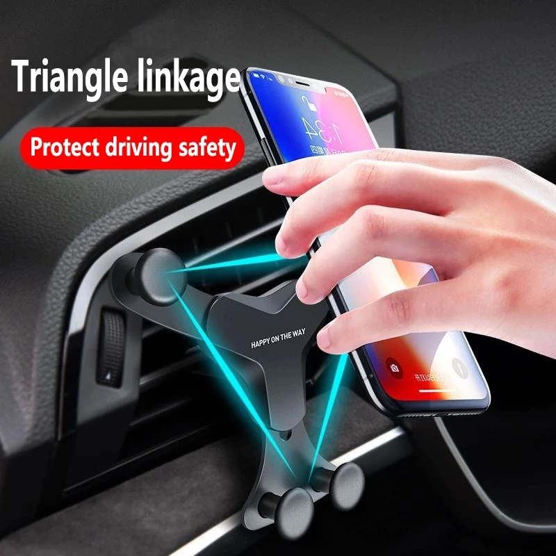 gravity reaction car mobile phone holder in car air vent mount clip cell holder car smartphone stand for iphone samsung xiaomi free global shipping