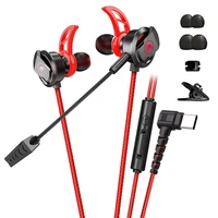 gaming headset xmowi rx3 type c in ear metal wire control headset gaming headset usb long microphone headset