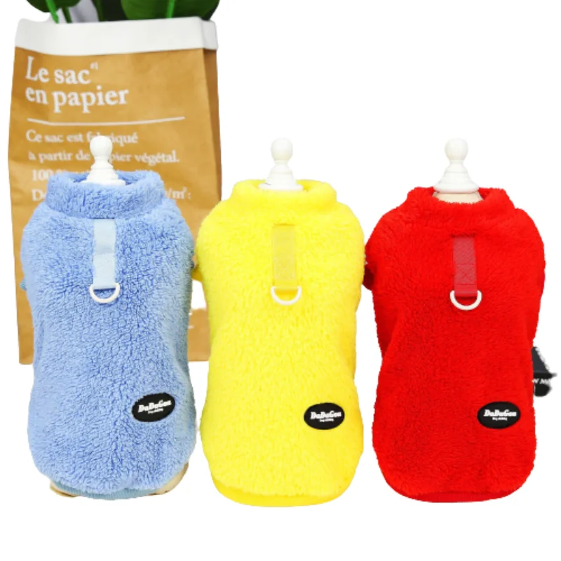 

Pet Clothes Pet Dog Cat Clothes Teddy Pet Two-leg Fleece Autumn and Winter New 2022 Three-color Fleece