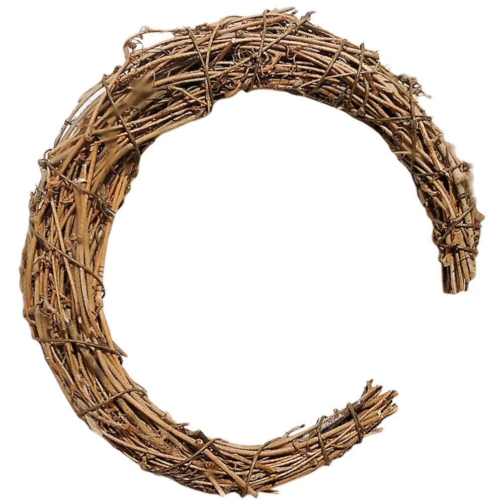 

Венок из ротанга, луна, Виноградная лоза, Рождественская гирлянда, рукоделие, искусственная натуральная плетеная вилка, подвеска для рукоде...