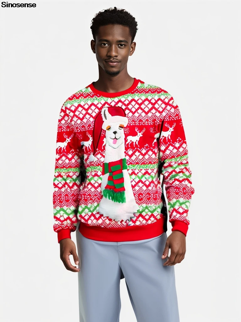 Свитшот с 3d-рисунком Альпака для мужчин и женщин